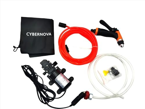 CYBERNOVA Kit di lavaggio elettrico autoadescante a pressione intelligente | con avvio-arresto automatico per auto, casa, bicicletta, animali domestici, finestre, innaffiamento e campeggio (3308-C)