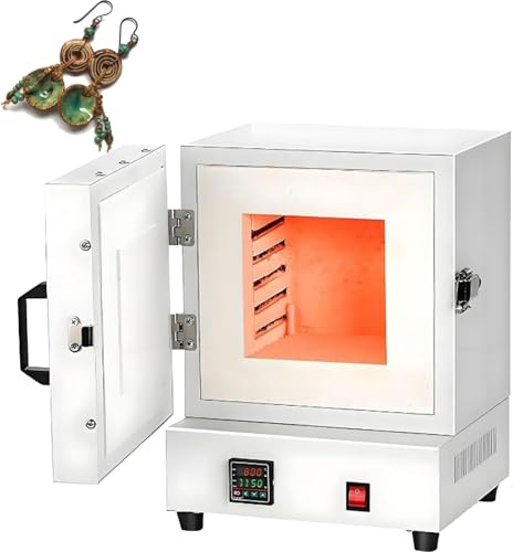 Horno de quemado eléctrico industrial, fundición de joyería con calefacción de 4 lados, diseño de mesa for uso en laboratorio doméstico, horno resistente a altas temperaturas, molde de yeso