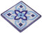 GURU SHOP Handbemalte Indische Keramikfliese, Vintage Keramik Untersetzer - Motiv 3, Blau, 10x10x1 cm, Untersetzer, Tabletts