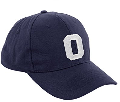 Morefaz Unisex Jungen Mädchen Mütze Baseball Cap Marineblau Hut Kinder Kappe Alphabet A-Z TM (O)