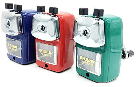 Manual Pencil Sharpener, Pencil Sharpener Hand Crank Manual Desktop School Stationery for Child Student Study Random Color