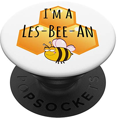 Funny Lesbian Bee Bumblebee Pun I'm A Les-Bee-An LGBTQ - PopSockets Ausziehbarer Sockel und Griff für Smartphones und Tablets