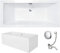 VBChome Badewanne 170 x 75 cm Acryl SET Schürze Siphon Acrylwanne Wanne Rechteck Weiß Design Modern Wannenfüßen Ablaufgarnitur Chrome