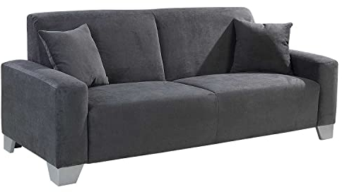 Möbel Jack Sofa Couch Wohnzimmercouch | Grau | B 201 x T 82 cm | 3-Sitzer