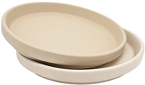 B2S BACK2SEASON Ton Untersetzer 2 Stück Made in Germany Pflanzenteller weiß D=22,6 cm, 2er Set