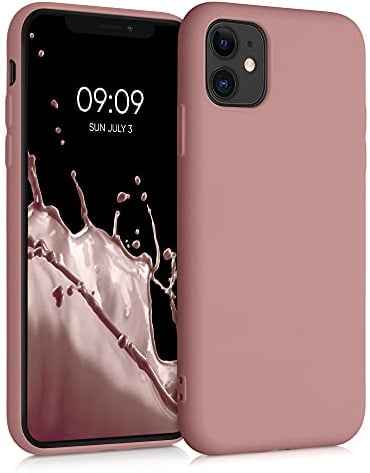 kwmobile Case Compatible with Apple iPhone 11 Case - Slim Protective TPU Silicone Phone Cover - Winter Rose