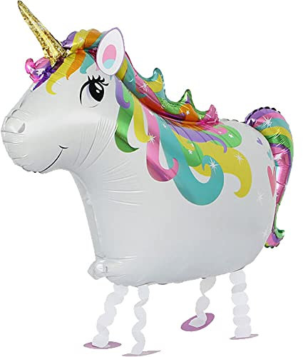 Airwalker Folienballons * Laufende Tiere * als Deko für Geburtstag und Party | 34-115cm groß | Walking Animals Kinder Kindergeburtstag Partydeko Luftballons Ballons, Edition: Einhorn