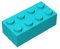 Classic Bulk Brick Block 2x4, 100 Piece Building Brick Emerald Green, Compatible with Lego Parts and Pieces 3001(Colour:Emerald Green)
