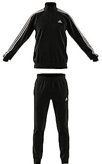adidas Herren Basic 3-Stripes French Terry Track Suit, black, XL