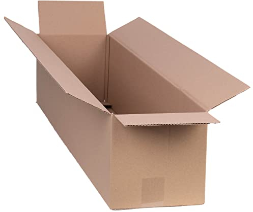 smiley pack 10 Stück Faltkartons 1000 x 200 x 200 mm braun Versandkarton Verpackungskartons 100 x 20 x 20 cm aus Wellpappe 1 wellig Karton Pappkarton Versandbox Paket Päckchen