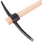 BAUSTER® Spitzhacke mit Holzstiel beidseitig bestückt Keilhaue Pickel Hacke Pionierhacke Kombihacke zum Auflockern von harten Böden Gartenhacke nützlich zum Aufbrechen von Mauern Kreuzhacke (2,5 kg)