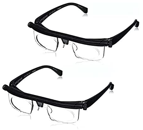 Vifocus Brille, verstellbarer Fokus, Nah- und Fernsicht, verstellbare Brille, zum Lesen, langlebige Lesebrille, 2 Stück., One size