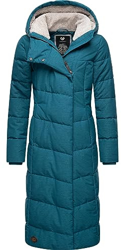 Ragwear Damen atmungsaktiver Wintermantel warmer wasserdichter Steppmantel lang mit Kapuze Pavla Long Intl Deep Ocean23 Gr. XS