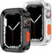 ZZDZZ [2 Pezzi] Cover Compatibile con Apple Watch Series 9/8/7 45mm Series 6/SE/5/4 44mm, Flessibile Morbida TPU Bumper Custodia Protettiva per iWatch (Nero/Trasparente)