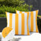 Ohok Wasserdicht Streifen Kissenbezug, 2er Set Dekorativ Outdoor Kissenhülle Deko Sofakissen Couchkissen Zierkissenbezüge für Sofa Wohnzimmer Balkon Garten Auto (Gelb, 45x45 cm)