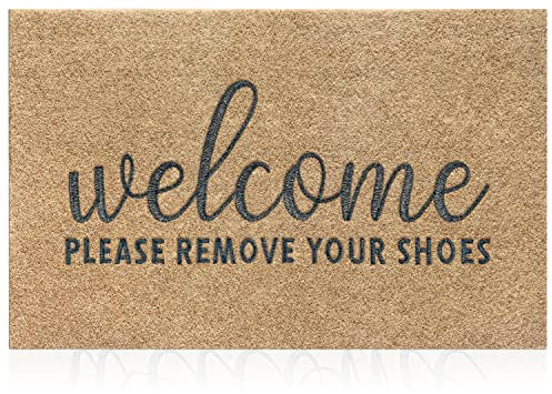 AAZZKANG Please Remove Your Shoes Doormat Non Slip Welcome Outdoor Mats for Home Entrance Easy to Clean Front Door Mat for Indoor,Entryway,Outside,Inside