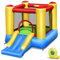 COSTWAY Kids Bouncy Castle, Inflatable Bounce House with Slide, Basketball Hoop, Carrying Bag and Repair Kit, Children Blow Up Jumper for Indoor Outdoor (Basic with 480W Blower)