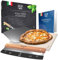 CLP Pietra per Pizza Cordierit con Ricettario I per Forno E Grill 38x30 CM I Singolarmente O Come Set con Buccia per Pizza E Taglierino, Contenuto del Set:Pietra per Pizza