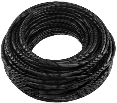 ZEONHEI 50m Corrugated Tube, ID 10mm x OD 13mm Flexible Loom Wire Tube Cable Management Conduit, Protective Hose Sleeve for Cars Trunking