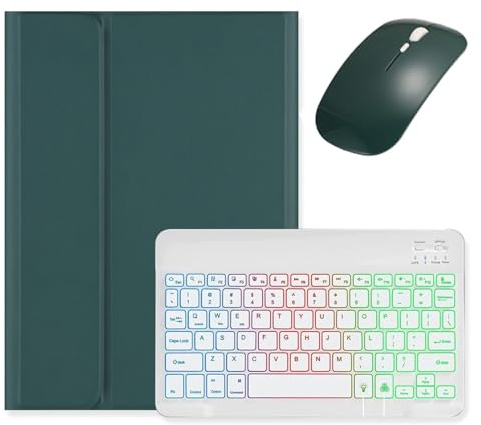 kaidisen Tastaturhülle mit Hintergrundbeleuchtung für Galaxy Tab S9 FE 11 Zoll / Tab S9 11 Zoll / Tab S8 / S7 11 Zoll Tastaturhülle mit Maus, abnehmbare Hintergrundbeleuchtung, Farbtastaturhülle,