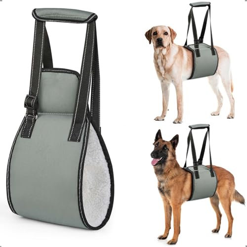 OHCOZZY Hundetragegurt mit Griff, verstellbares Hundegeschirr für die Rehabilitation, weiche Hunde tragehilfe für ältere, verletzte, behinderte Hunde,Größe L