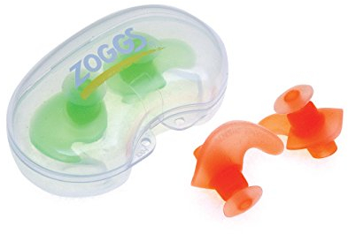 Zoggs Kinder Ohrenstöpsel Aqua Plugz Junior Ohrstöpsel, Orange/Grün, One Size