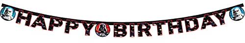 Procos 84169 - Girlande Happy Birthday Star Wars Final Battle, Länge 2 m, Buchstaben-Girlande, Schriftzug, Hänge-Dekoration, Geburtstag, Mottoparty