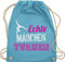 Turnbeutel Rucksack - Echte Mädchen turnen I Geschenk Turnerin - Unisize - Hellblau - kunstturnen kinderturnbeutel sport turn beutel für turner 25. geburtstag gymnastic stoffbeutel sportbeutel