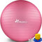 TRESKO Gymnastikball mit GRATIS Übungsposter inkl. Luftpumpe - Yogaball BPA-Frei | Sitzball Büro | Anti-Burst | 300 kg,Rosa,85cm (für Körpergröße über 185cm)