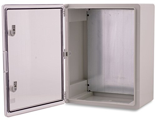 BOXEXPERT Boîtier en plastique ABS, IP65, armoire murale, boîtier industriel, boîtier vide, 500x400x240mm, gris, transparent, boîtier de la série Fleet