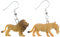 Miniblings Löwenpaar Ohrringe Löwe Löwin Safari Afrika Raubkatze Katze Gummi - Handmade Modeschmuck I Ohrhänger Ohrschmuck versilbert