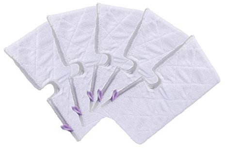 Xindejia Pack of 5 Replacement Cleaning Microfiber Pads for Shark Pocket Steam Mop S3550 S3501 S3601 S3901（White）