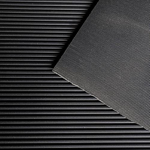 Gummimatte Feinriefenmatte Gummiläufer Schutzmatte Anti Rutsch Bodenbelag 100cm Breite 3mm Gummiboden Feingerippt (100 x 500cm)