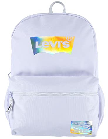 Levi's Unisex-Erwachsene Batwing Backpack Rucksack mit klassischem Logo, weiß/irisierend, Einheitsgröße