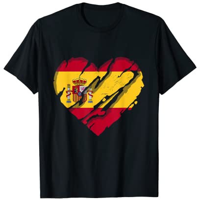 España Corazón Bandera Española Orgullo Español Camiseta