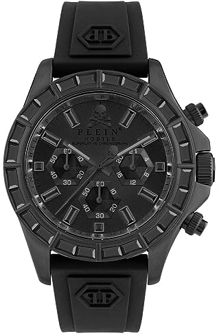 Philipp Plein Herren Analog Quarz Uhr mit Silikon Armband 7630615129860