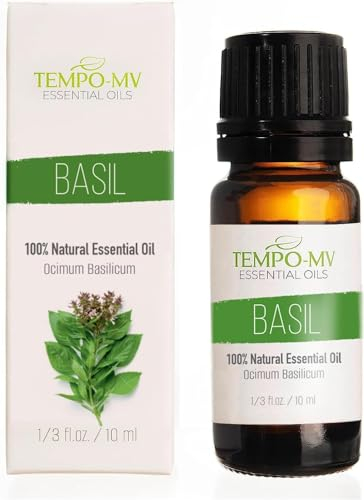 TEMPO-MV Basilikumöl 100% rein & natürlich – Ätherisches Öl Basilikum, 10ml Glasflasche – Für Aromatherapie, Diffuser, Massage, Haut- & Körperpflege, DIY-Kosmetik