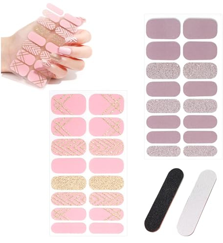 Nagelaufkleber Selbstklebend, Gel Strips, Nagelfolie, Nail Wraps Sticker, Full Wraps Aufkleber für Frauen Mädchen
