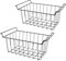 Freezer Wire Storage Baskets, 2Pcs Freezer Organizer Bins Metal Wire Baskets with Handles, Hanging Refrigerator Organization Storage Bins Rack for Kitchen Pantry Cabinet (L 39cm
