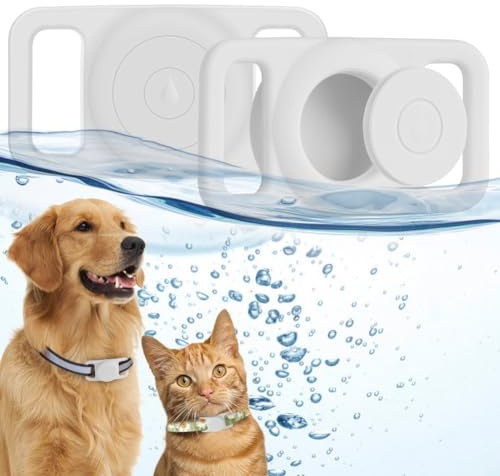 Ainiv Silikon Schutz Hülle, Wasserdicht Schutzhülle für AirTag | Kompatibel mit Apple Airtag GPS Finder Hundehalsband, Pet Loop Holder für AirTags, Tracking Finder Hunde und Katze