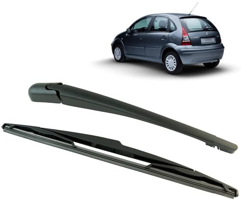 Brazo limpiaparabrisas trasero compatible para Citroen C3 (2002-2012) con escobilla trasera (parabrisas trasero)