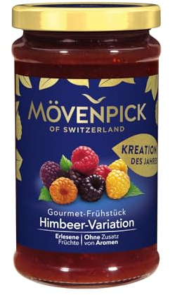 Mövenpick Gourmet-Frühstück Himbeer-Variation, Premium Fruchtaufstrich, 250 g
