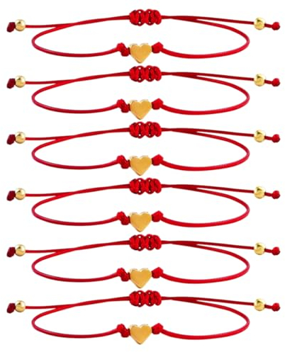 6 Stück Armbänder Herz,Edelstahl Couple Handgefertigt Geflochten Armband,Armband für gute Freunde,Freundschaftsarmband,Enverstellbar Herz Armband Set Modeschmuck,Weihnachtsgeschenke