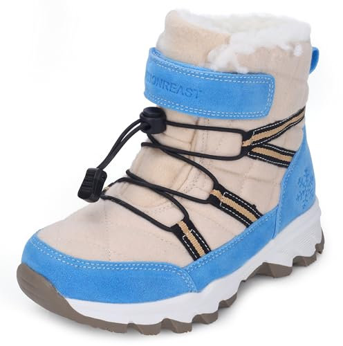 Stivali da Neve Bambini Scarpe Invernali di Lana Calde Antiscivolo Traspirante Escursionismo Scarponi da Ragazzi Blu Cielo 39