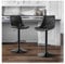 STOOLINK 2er Set Barhocker Barstuhl mit Mikrofaser-Leder, Barhocker Höhenverstellbar Drehbar, Tresenhocker mit Lehne, Bistrohocker Designer, Bar Stühle mit Fußstütze 150kg Belastbar-Tiefschwarz