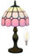 Five liters 8 Zoll Tiffany-Stil mediterrane Tischlampe aus Buntglas Nachttischlampe Schlafzimmerlampe Nachtlicht Kinderlampe 38 cm hoch mit Glühbirne (Farbe: Rosa)
