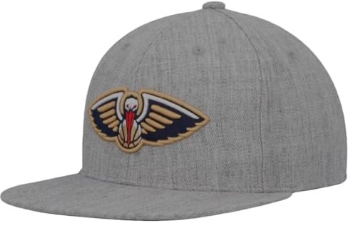 Mitchell & Ness New Orleans Pelicans Team Heather 2.0 Snapback Hat Cap, Grau meliert, Einheitsgröße