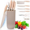 Cuchillos Cocina, 7 Piezas Juego de Cuchillos de Cocina, Cuchillos de Chef Afilados de Acero Inoxidable Antiadherente y Antideslizante, con Asiento, para Casa, Restaurante, Picnic