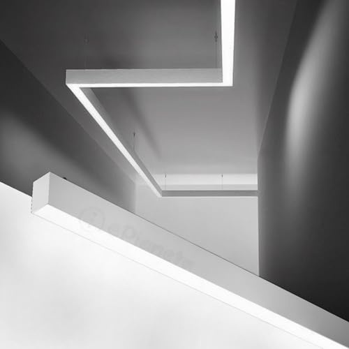 TOT ELECTRIC Plafoniera led lineare 40W 120cm collegabile modulabile lampada da soffitto Bianco luce bianca naturale calda per ufficio casa
