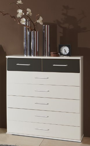 Wimex Kommode/ Schubladenkommode Click, 7 Schubladen, (B/H/T) 103 x 91 x 40 cm, Weiß/ Absetzung Schwarz